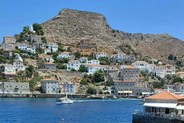 Island village on slope